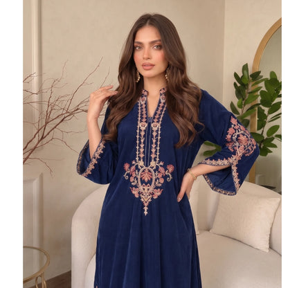 UA-329 Luxury Dhanak Kaftan Co-Ord 2 Pc | Umnaa