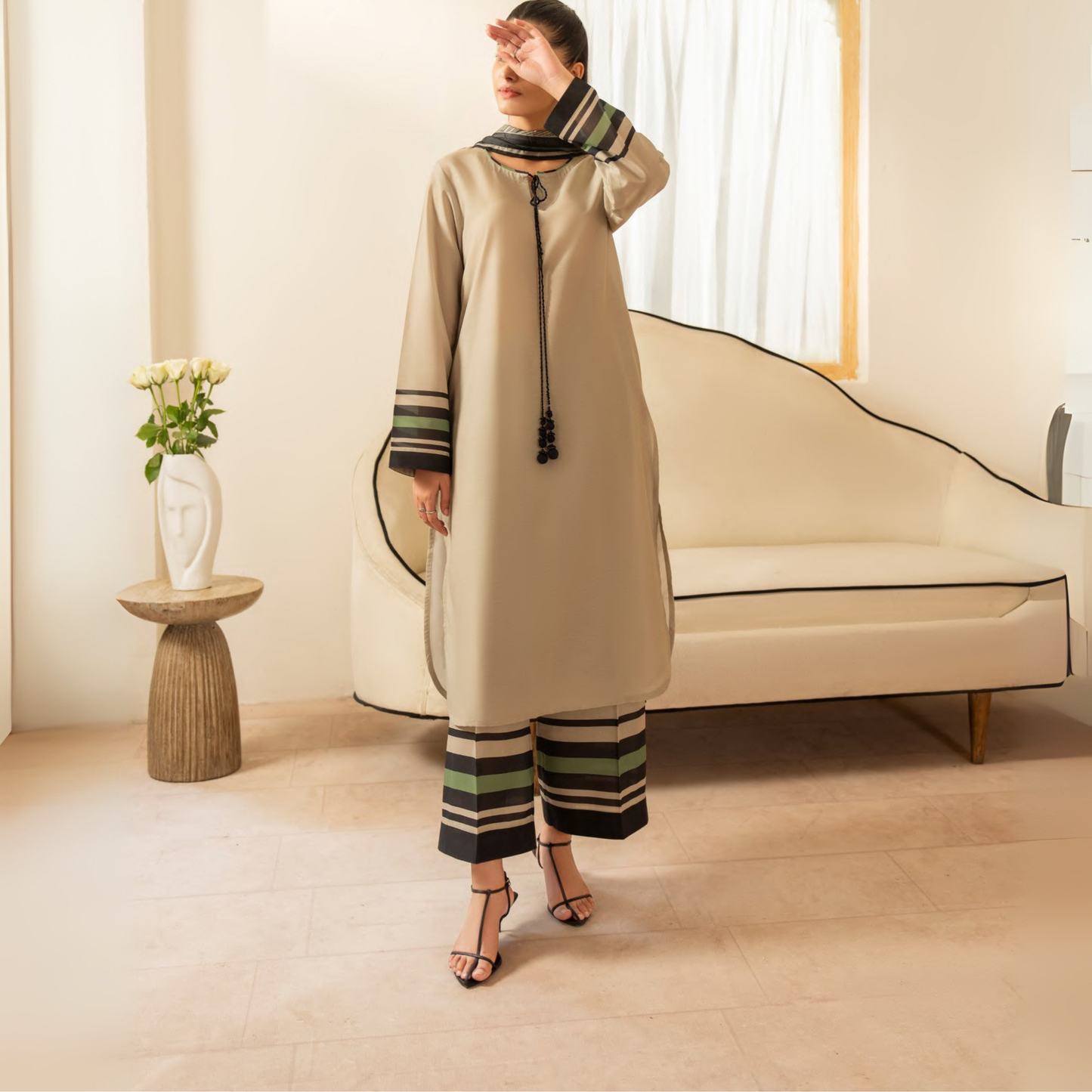 UCA-26 "Gul e Jana" Viscose Silk 3 Pc Collection by Casuallite