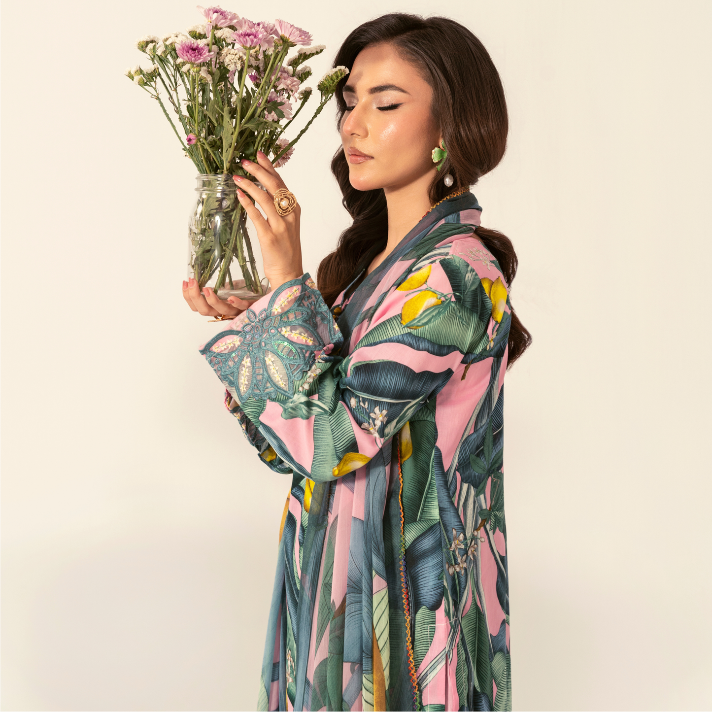 UA-94 3 Pc Embroidered Printed Summer Lawn | Ready to Wear | Umnaa