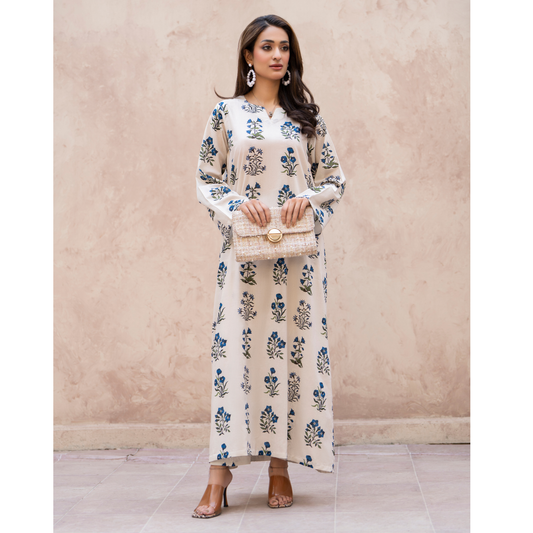 RA-34 Printed Lawn Kaftan Style and Short Farshi Shalwar 2 Piece Casual Summer Collection by Raniya.h