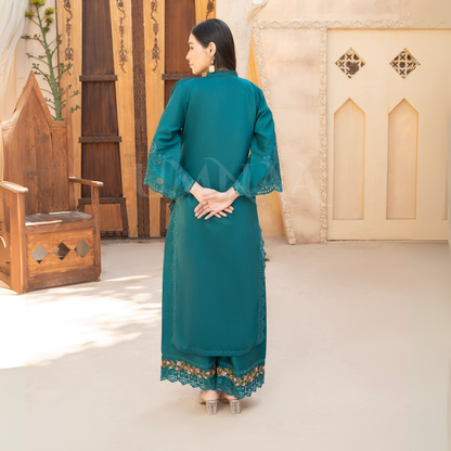 UA-58 Embroidered Viscose Linen 2 Pc Pakistani Co Ord Set Dress | UMNAA