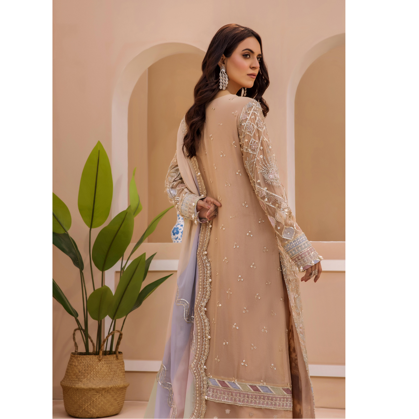 UTT-10 "Chantelle" Embroidered Chiffon Festive Collection by Traditional Thread