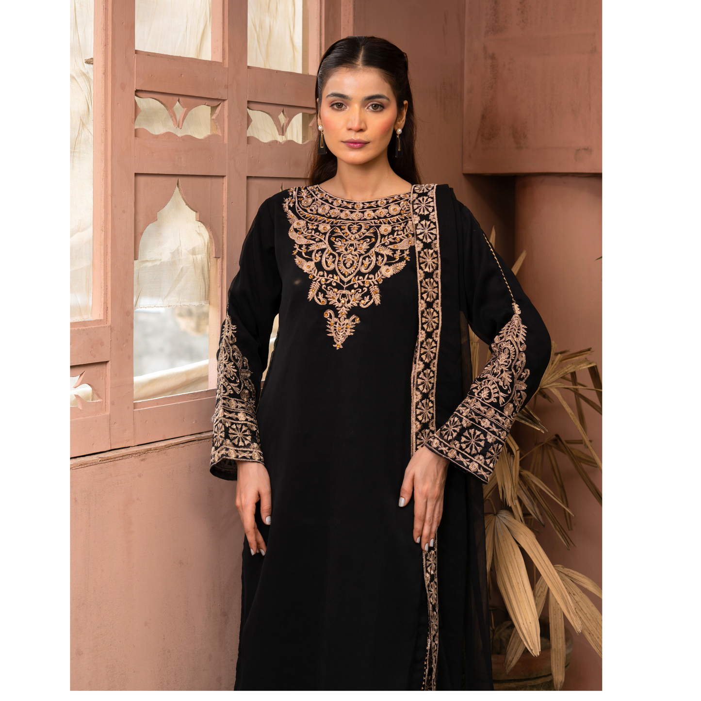 UMRZ-50 Luxury Chiffon Embroidered 3 Pc Collection by Rangz