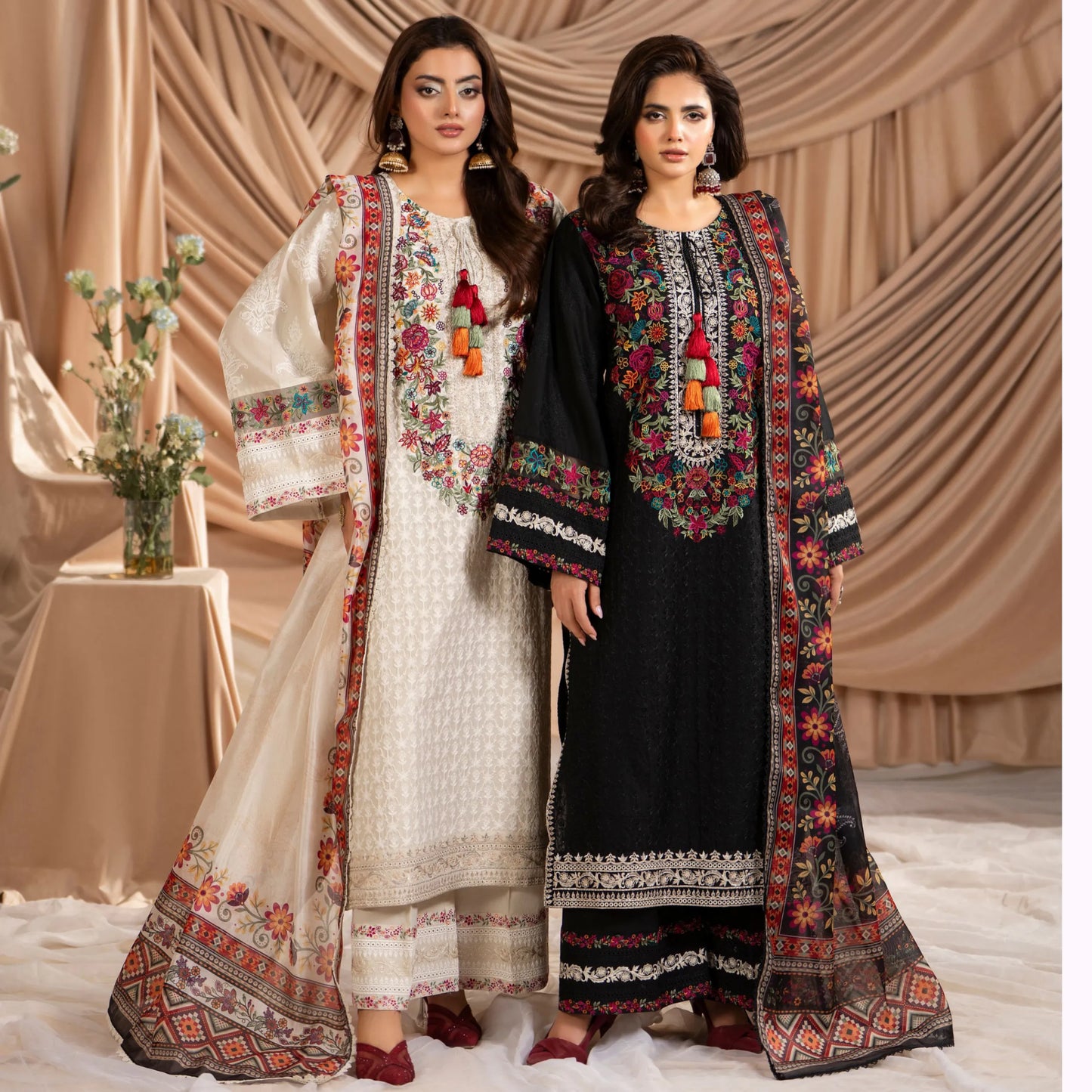 KC-1584 "AYRA" Embroidered Cambric Cotton Collection by Karma Collection