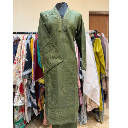 2 Pc Embroidered Khaddar Co-Ord Set  | Ready to wear| Hayats