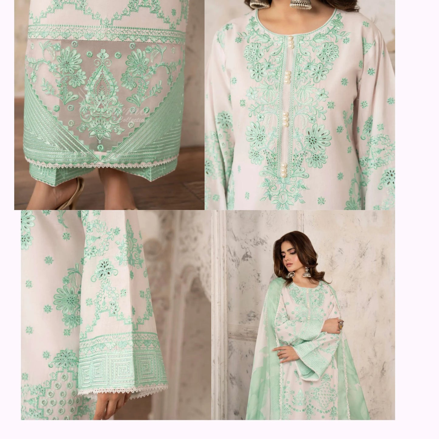KC-1571 "Tabeer" Embroidered Festive Cambric Cotton Collection by Karma Collection