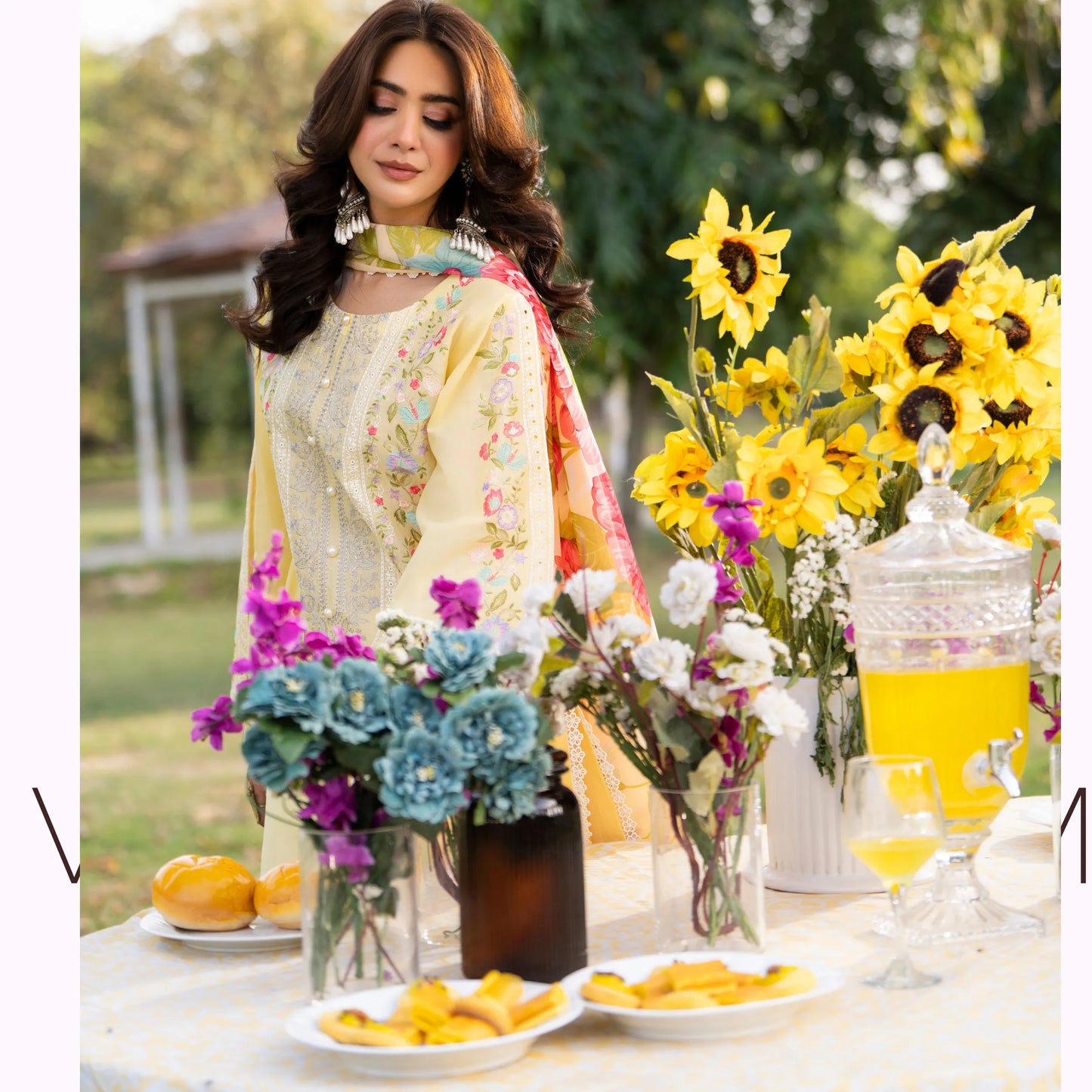 KC-1575 "Sunheri" Embroidered Festive Cambric Cotton Collection by Karma Collection