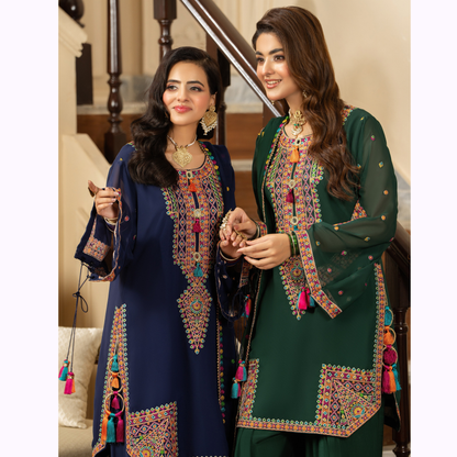F-465 Luxury Georgette Chiffon Farshi Shalwar Collection by karma Collection