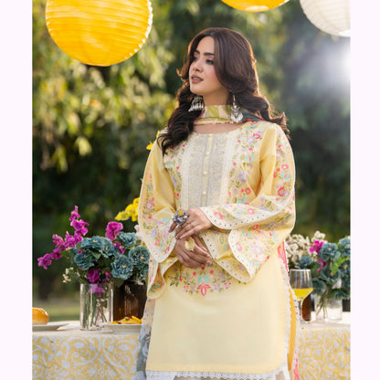 KC-1575 "Sunheri" Embroidered Festive Cambric Cotton Collection by Karma Collection