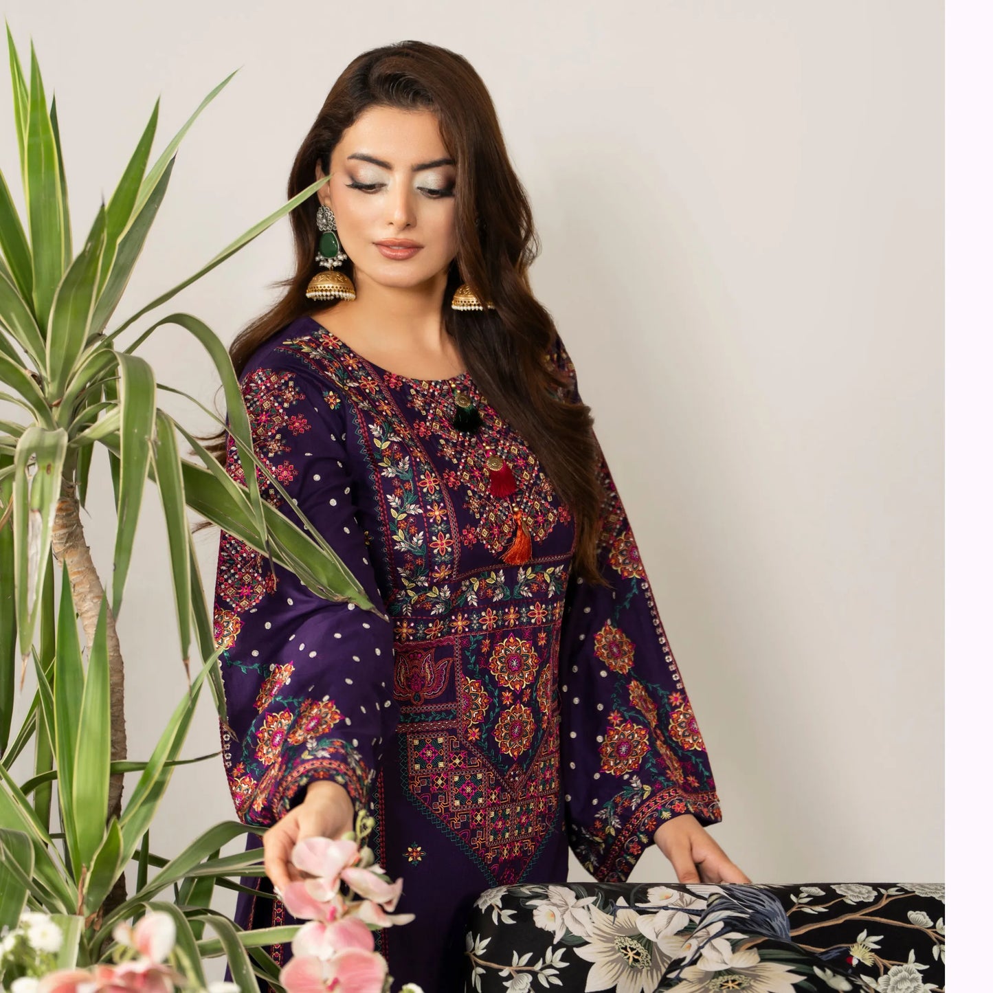KC-1582 "AYRA" Embroidered Cambric Cotton Collection by Karma Collection