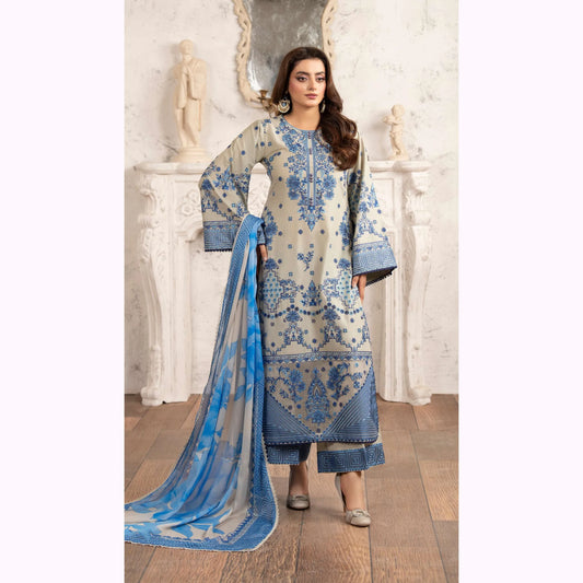 KC-1571 "Tabeer" Embroidered Festive Cambric Cotton Collection by Karma Collection