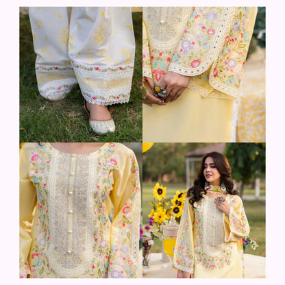 KC-1575 "Sunheri" Embroidered Festive Cambric Cotton Collection by Karma Collection