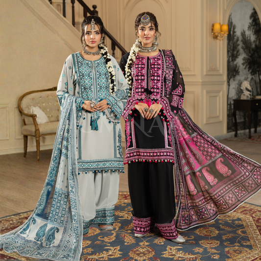 F-470 Embroidered Georgette Farshi Shalwar Collection by karma Collection