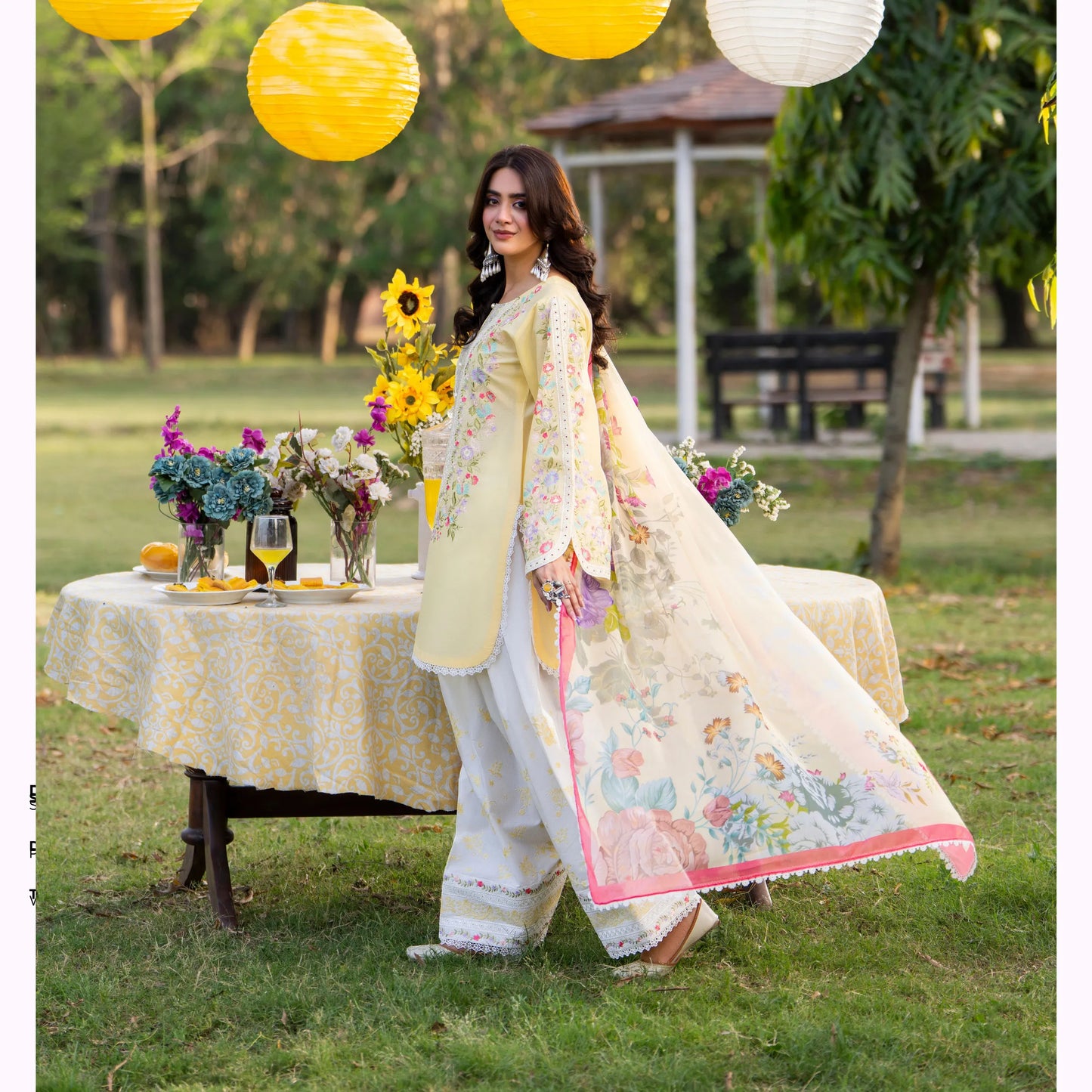 KC-1575 "Sunheri" Embroidered Festive Cambric Cotton Collection by Karma Collection