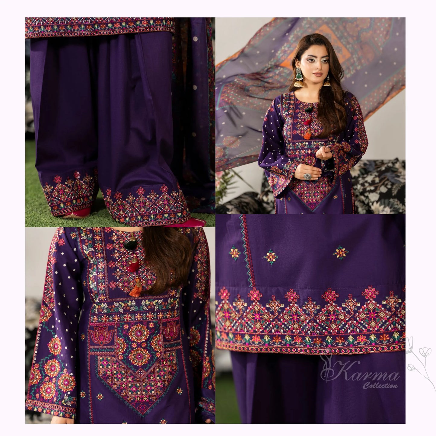 KC-1582 "AYRA" Embroidered Cambric Cotton Collection by Karma Collection