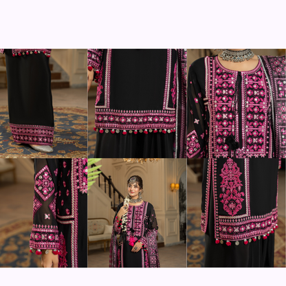 F-470 Embroidered Georgette Farshi Shalwar Collection by karma Collection