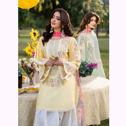 KC-1575 "Sunheri" Embroidered Festive Cambric Cotton Collection by Karma Collection