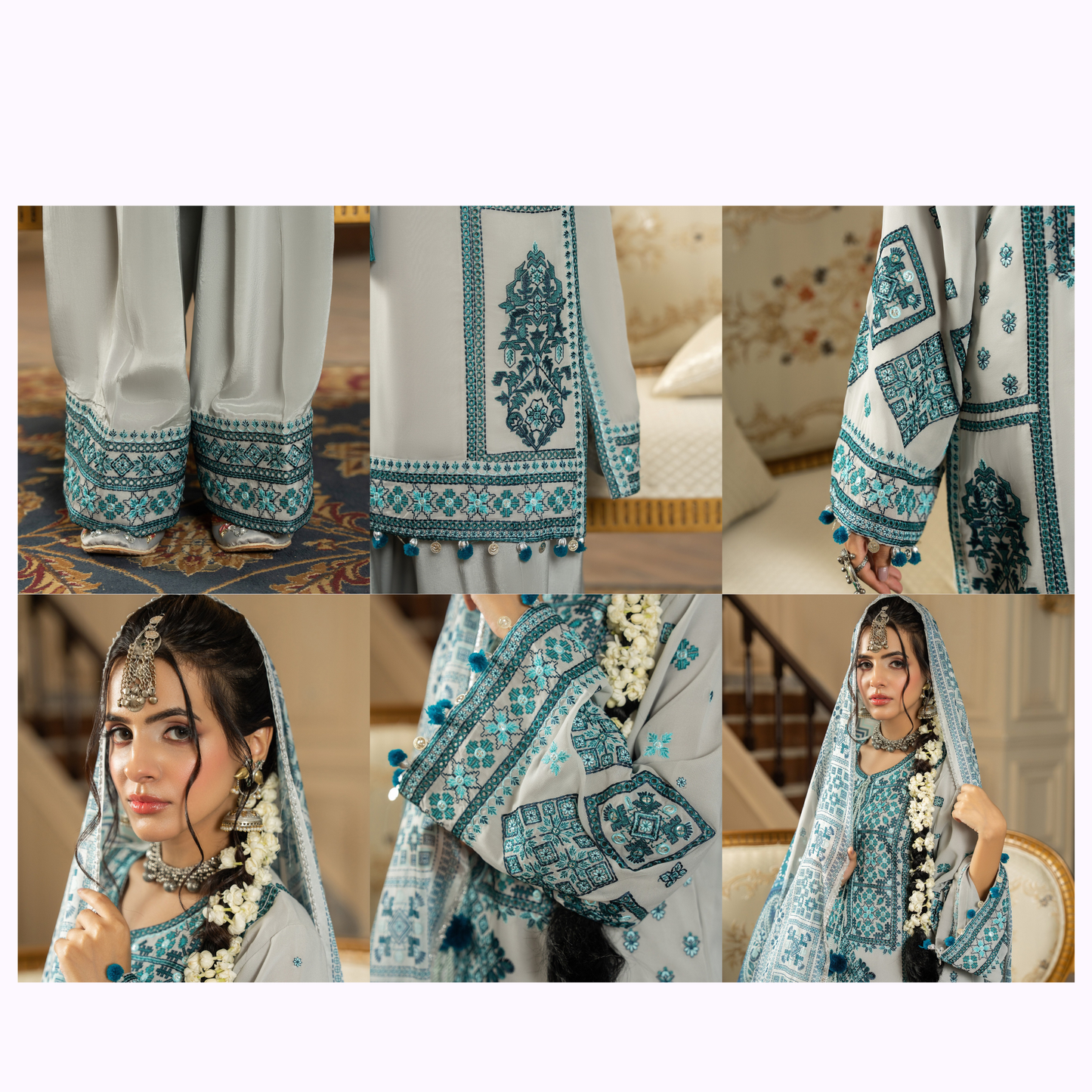 F-470 Embroidered Georgette Farshi Shalwar Collection by karma Collection