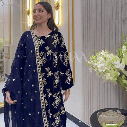 UA-43  Luxury Embroidered Handwork Velvet Collection UMNAA