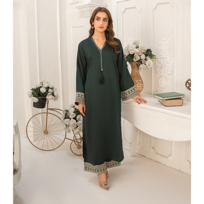 UA-50 Embroidered Viscose Linen  2 Pc Pakistani Co Ord Set Dress | Ready to wear | UMNAA