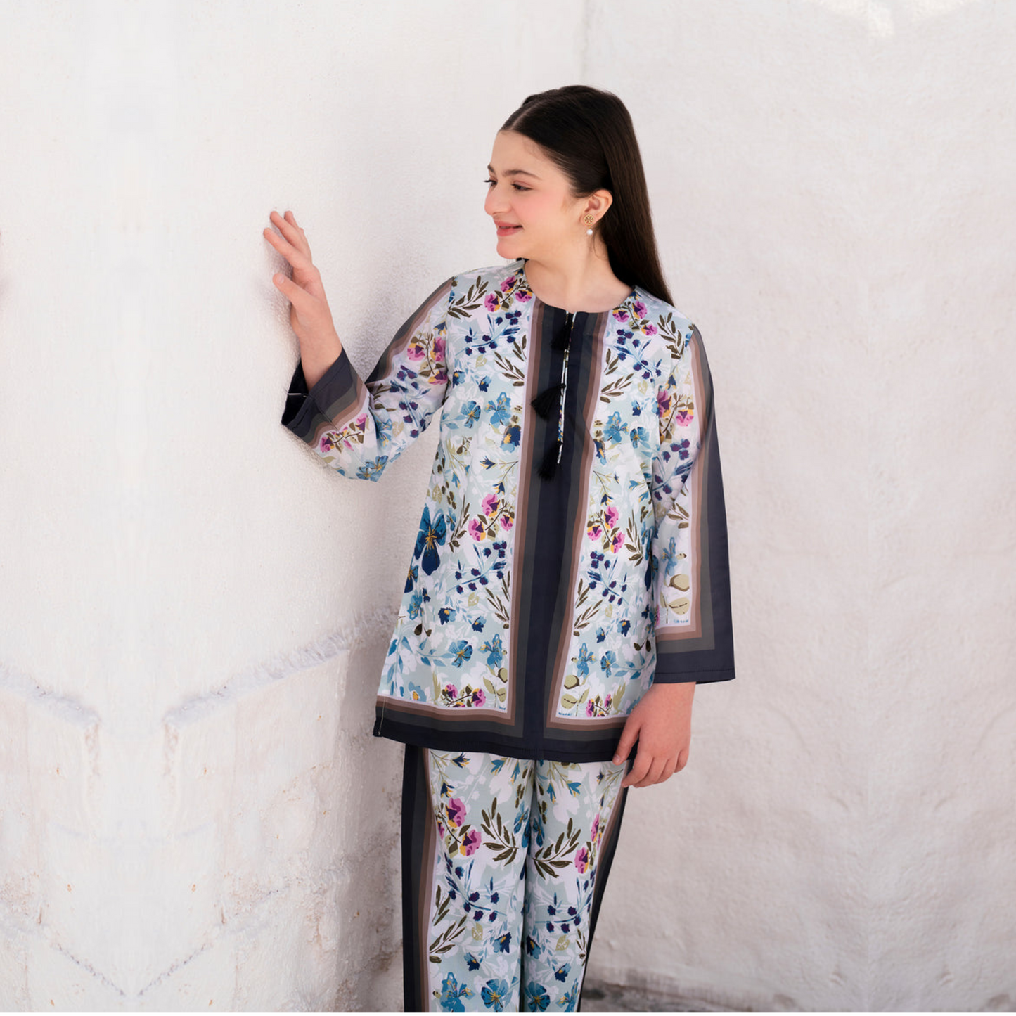 2 Pc Mother & Daughter Pakistani Printed Co-ord Set Collection by Garnet