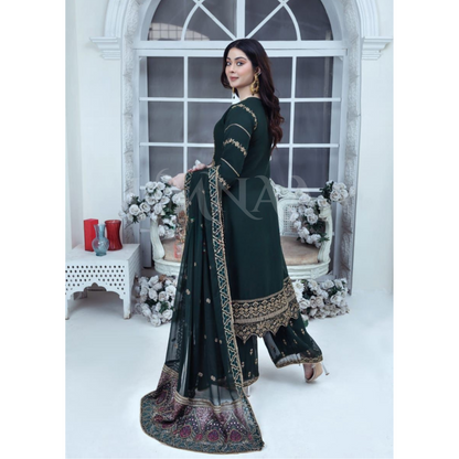 UA-59 3 Pc Luxury mother daughter Embroidered Chiffon Collection- Umnaa