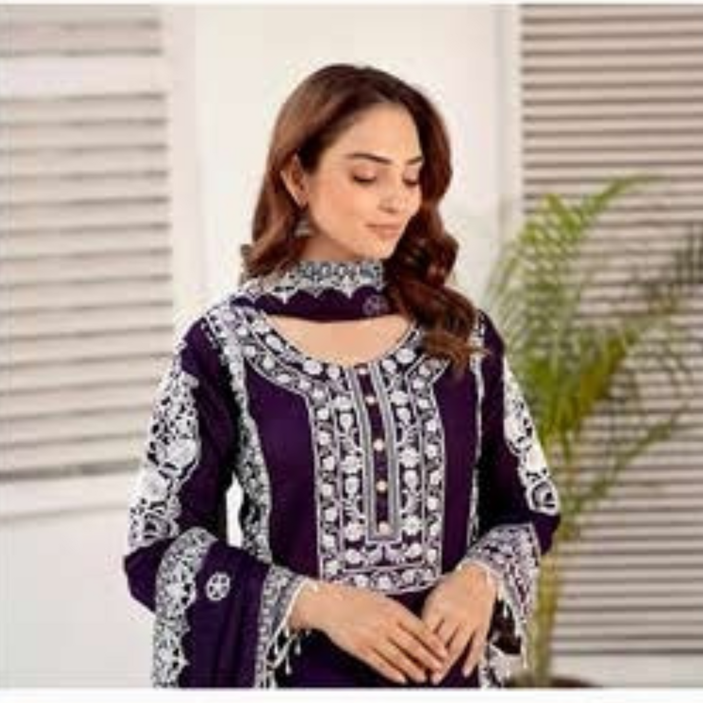UMRZ-43 Luxury Handwork Embroidered Chiffon Dress 3 Pc |Ready to Wear| Rangz