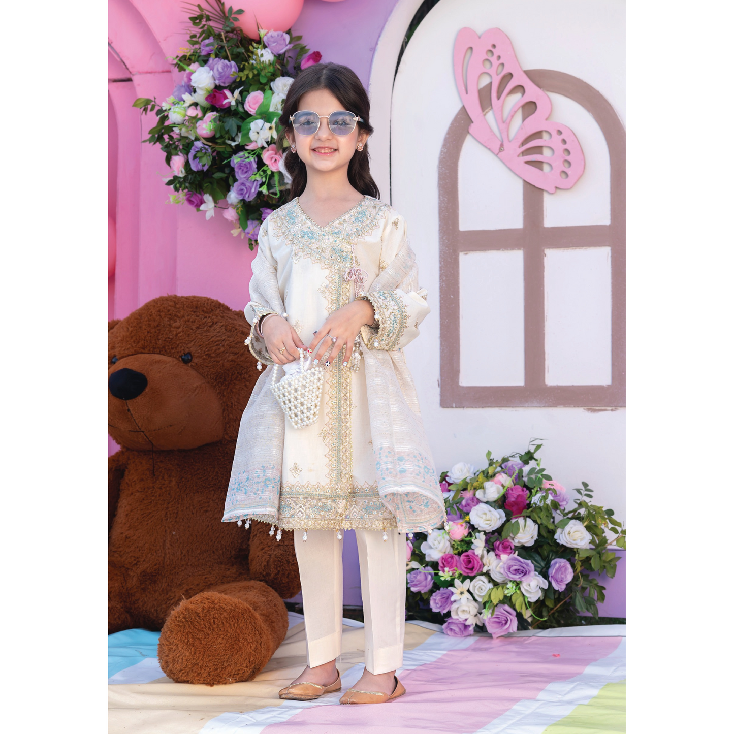 UAL-03 Kids 3 Pc Luxury Festive Cambric Cotton Eid Collection by Allys