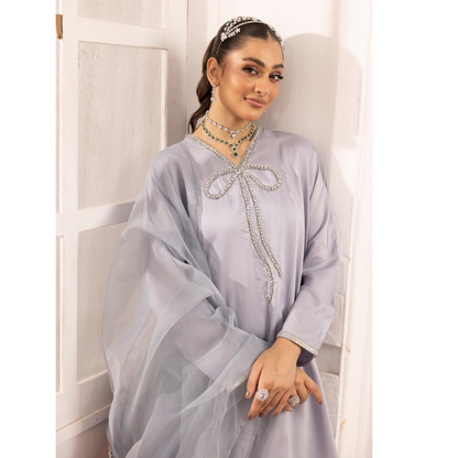 UMS-22 3 Pc trendy Farshi Shalwar Viscose Linen Collection | Ready to Wear | Simrans