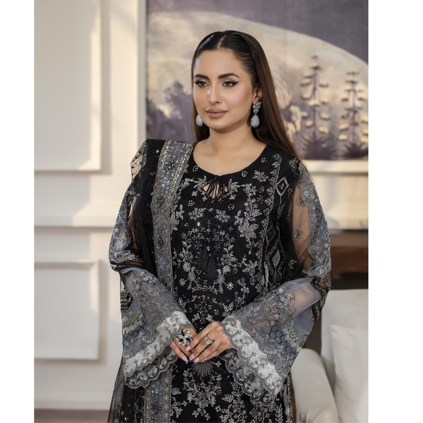 UTT-08 Luxury Festive Net Collection | Ready to Wear | Traditional Thread
