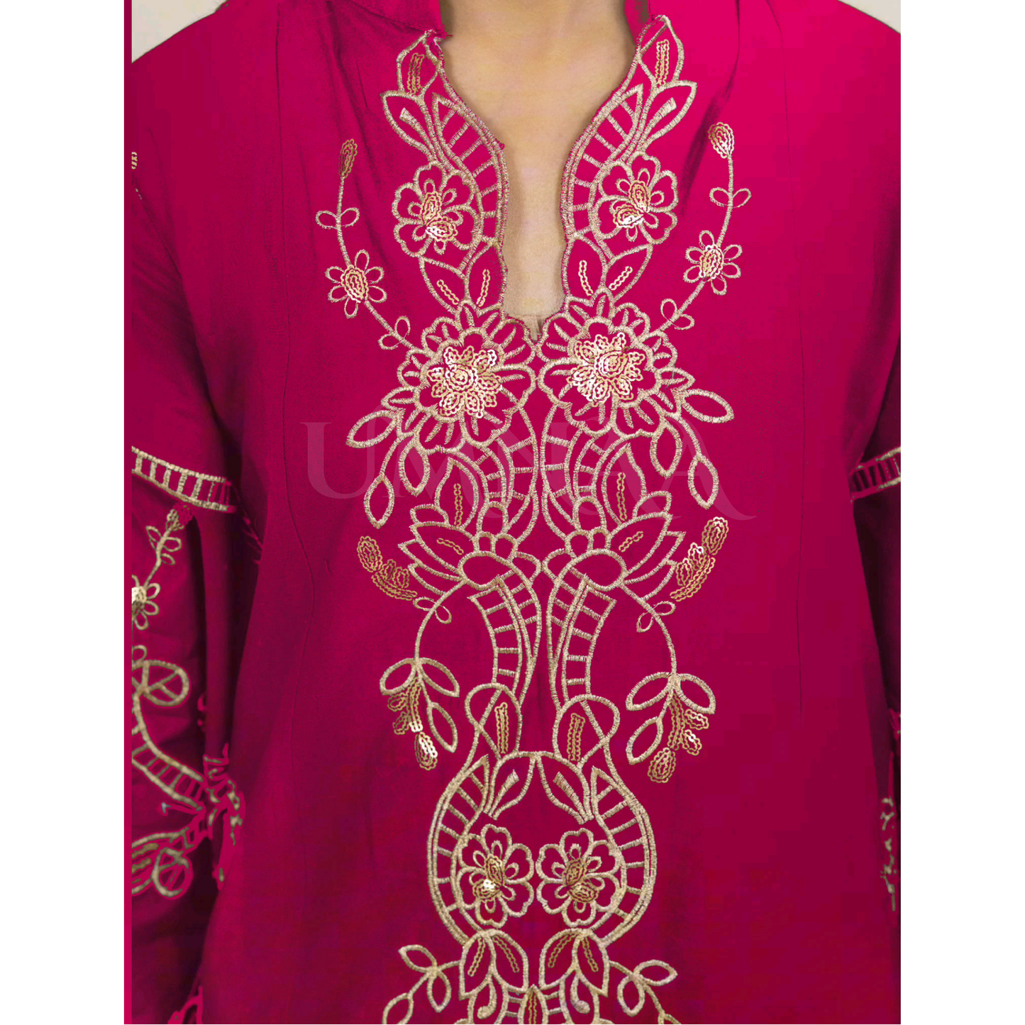 UA-95 3 Pc Embroidered Summer Lawn | Ready to Wear | Umnaa