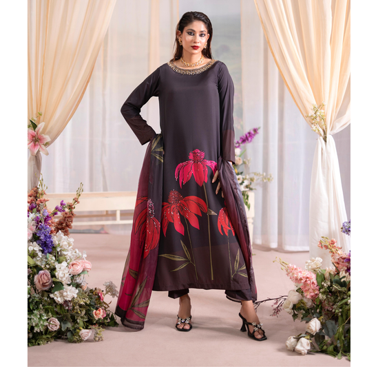 RA-20 3 Pc Printed Silk Collection |Ready to Wear | Raniya.h