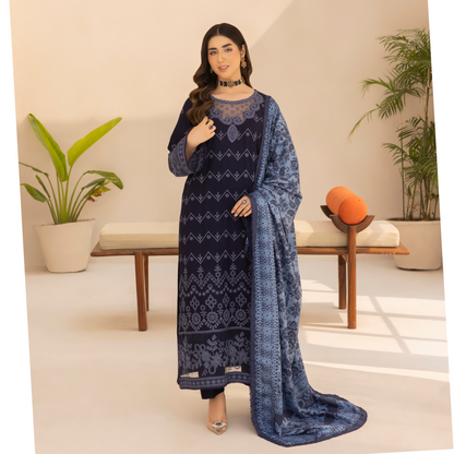 UMS-36 Anya by Simrans Embroidered Dhanak Dress with Winter Shawl | Ready to Wear | Asian Clothes
