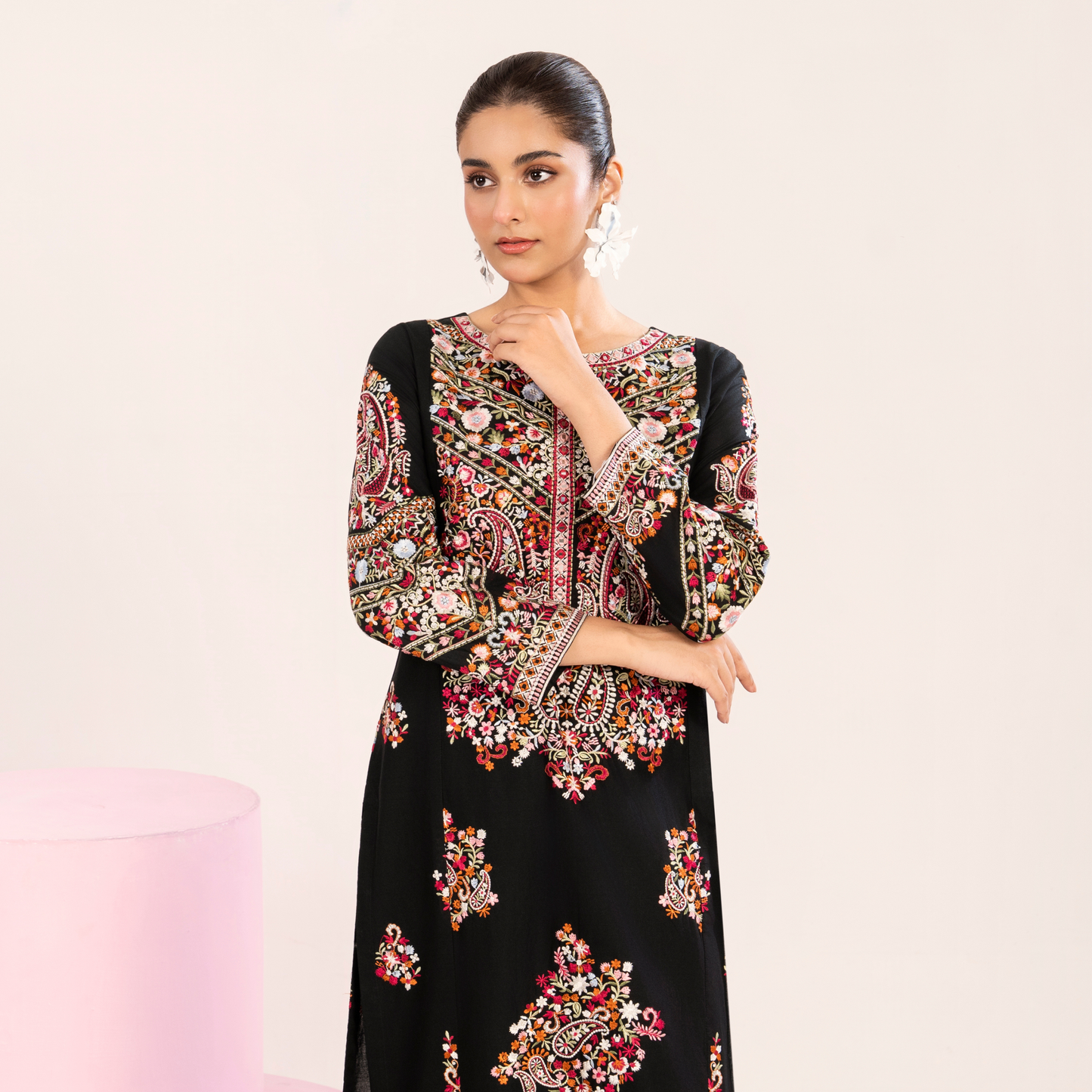 UA-118 Embroidered khaddar Co-Ords set 2 Pc Collection  | Ready to Wear | Umnaa
