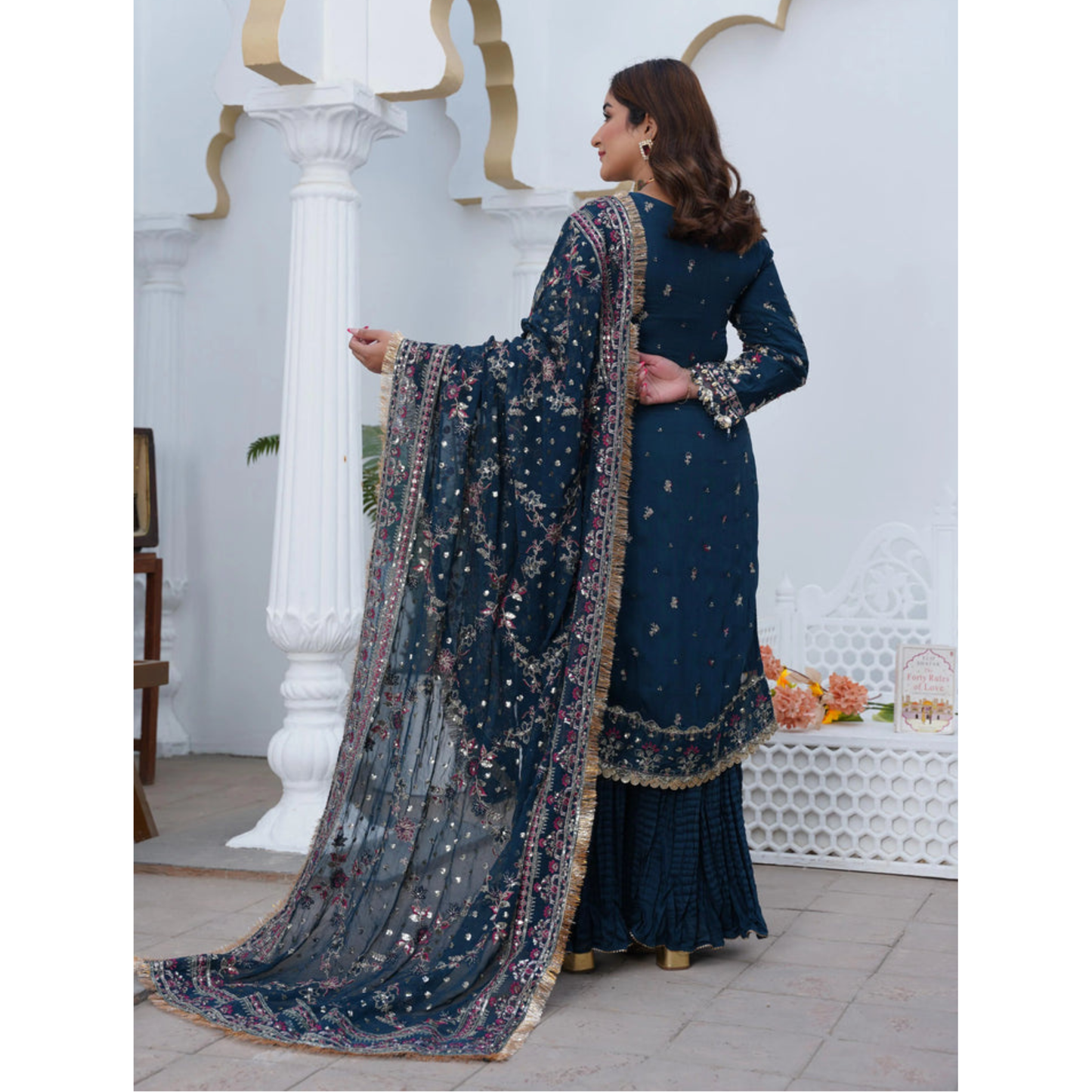 UA-115 Luxury Embroidered Festive Chiffon Collection | Ready to Wear | Umnaa