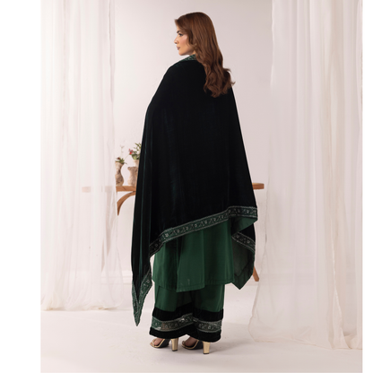 UMS-42 Raqs e bismil khaddar dress with Velvet Shawl by Simrans | Ready to Wear | Asian Clothes