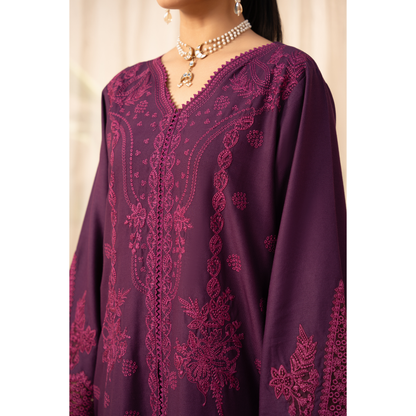 UA-140 Embroidered Dhanak Dress with Pashmina Shawl | Ready to Wear | Asian Clothes