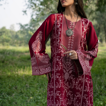 UCA-32 "Khunki" Embroidered Dhanak with Pashmina Wool Shawl Winter Collection by Casuallite