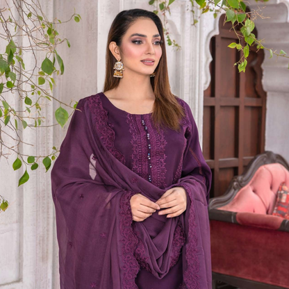 UMRZ-53 "Asim Jofa LUX " Embroidered Dhanak Collection By Rangz