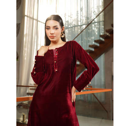 UMS-47 Coco by Simrans Velvet Co-Ords set | Ready to Wear | Asian Clothes