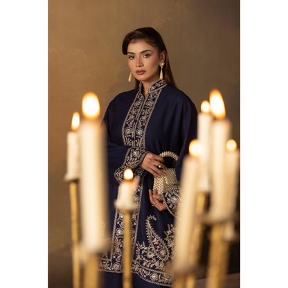 UMS-48 Embroidered Dhanak 2 Pc Co-Ords Set by Simrans