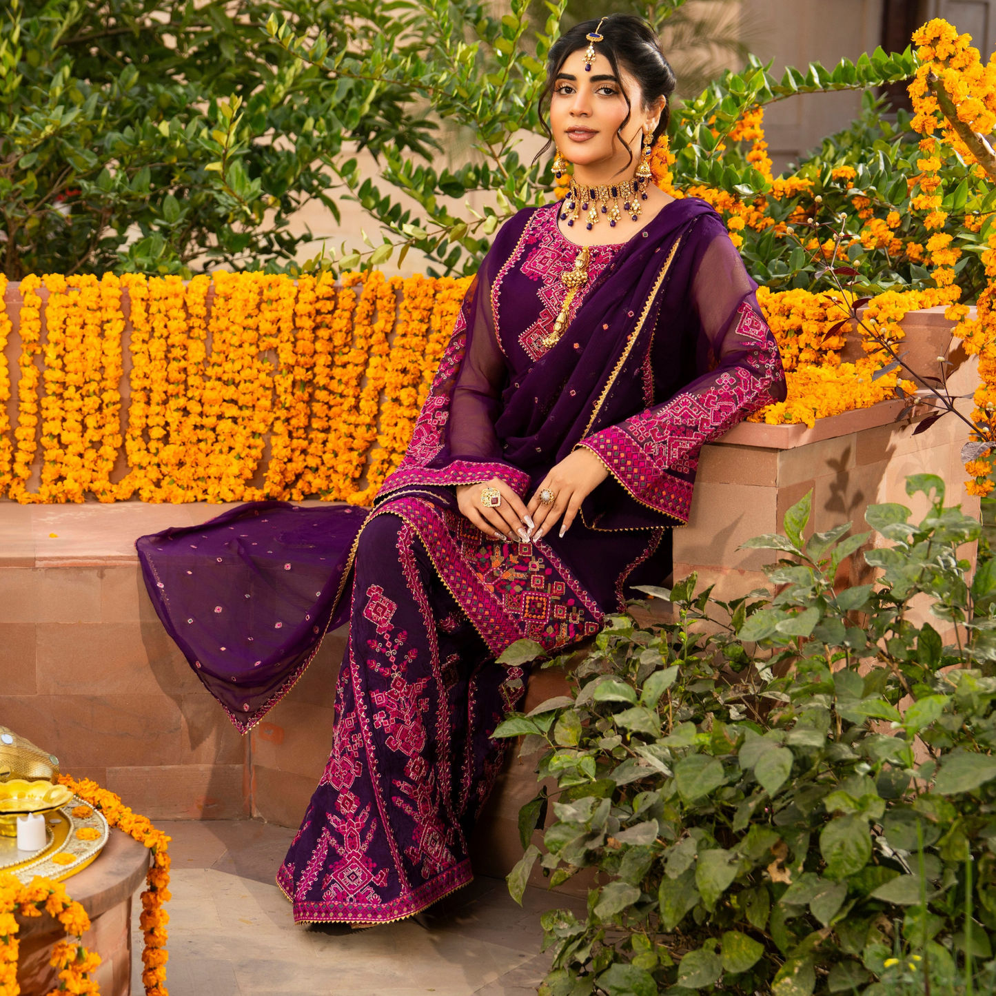 F-494 "Hayat" Embroidered Georgette Chiffon 3 Pc Collection