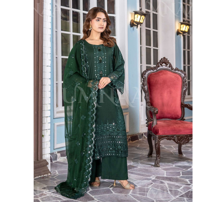 UA-159 Embroidered Dhanak Collection by Umnaa