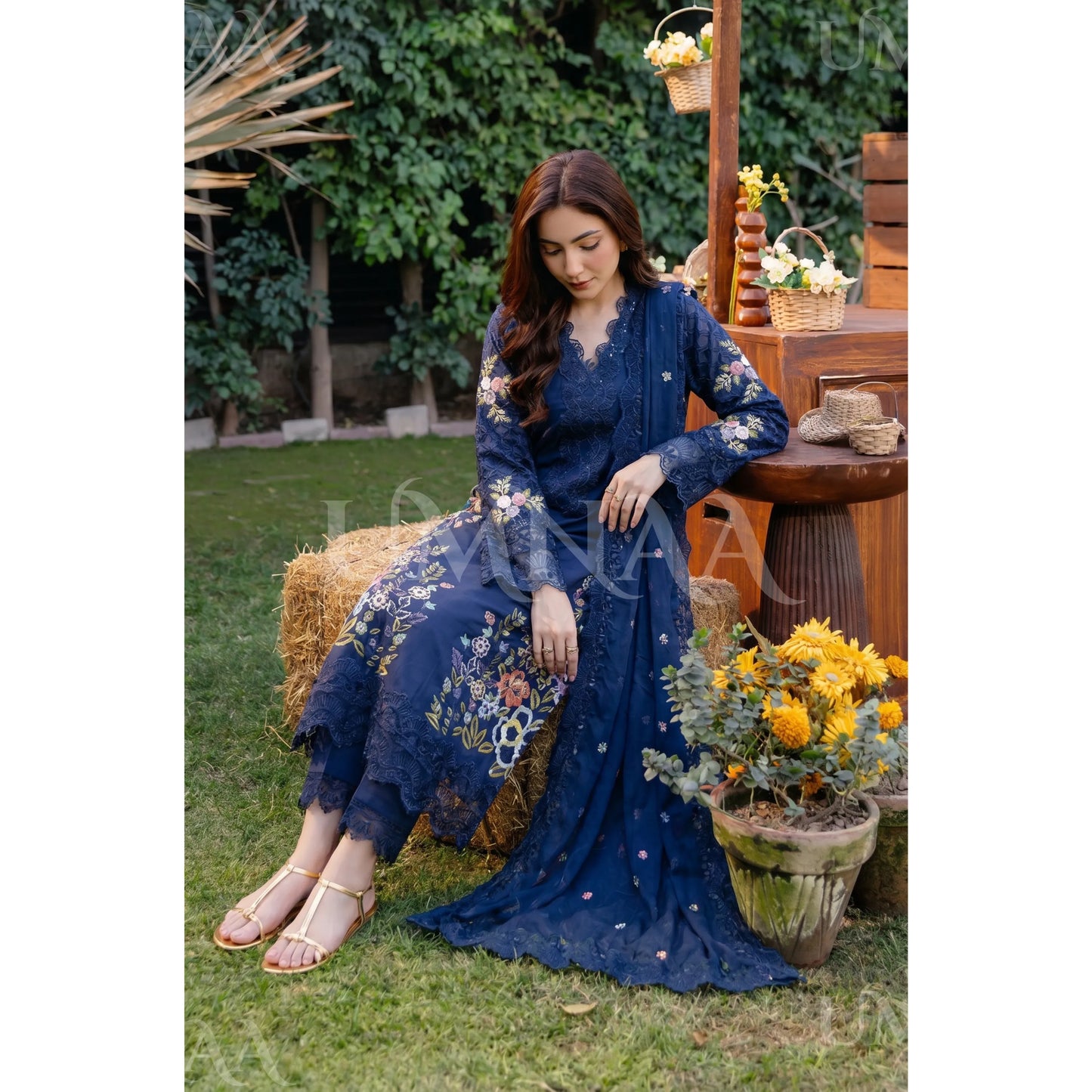 UA-191 Embroidered Cotton Collection 3 Piece | Ready to Wear | Asian clothes
