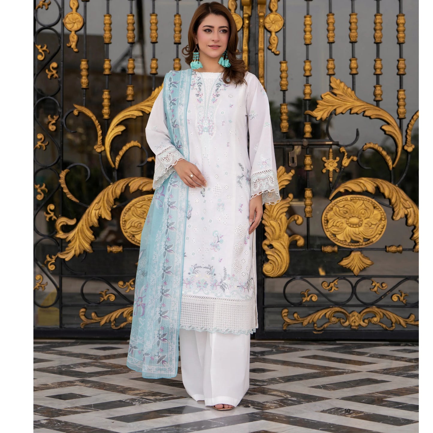 RA-31 Range-e-Eid Embroidered Lawn 3 Piece Collection by Raniya.h | Ready to Wear Pakistani Asian clothes