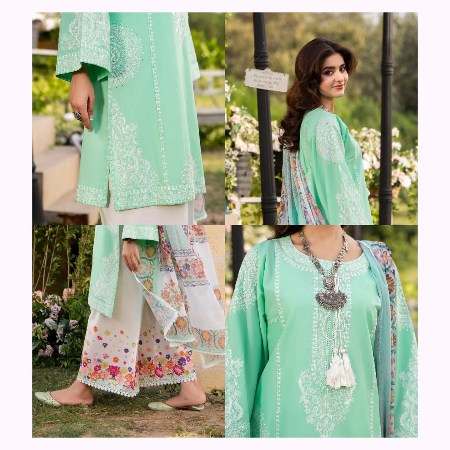KC-1574 "Sunheri" Embroidered Festive Cambric Cotton Collection by Karma Collection
