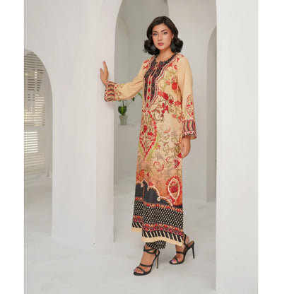 UMS-64 Pakistani Printed Lawn Kaftan Style 2 Piece Suit – Casual Summer Collection by Simrans