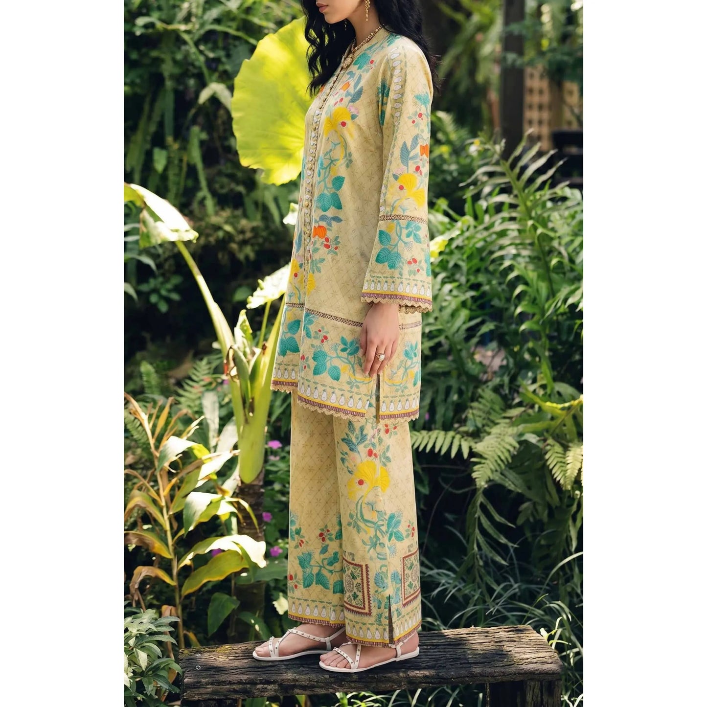 USN-21 Printed Lawn 2 Piece Co-Ord Set for Women | Soft Summer Casual Wear by Saphron