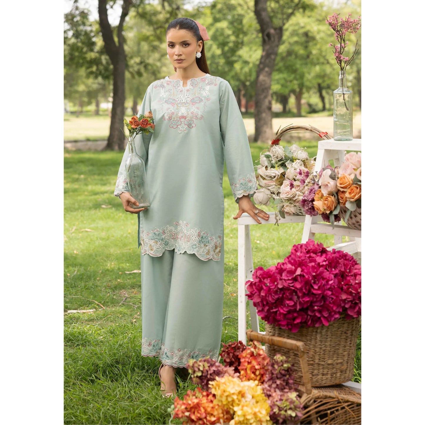 UMS-66 "Image Kari" Embroidered Lawn Co-Ords Set by Simrans | Ready to Wear Pakistani Asian clothes