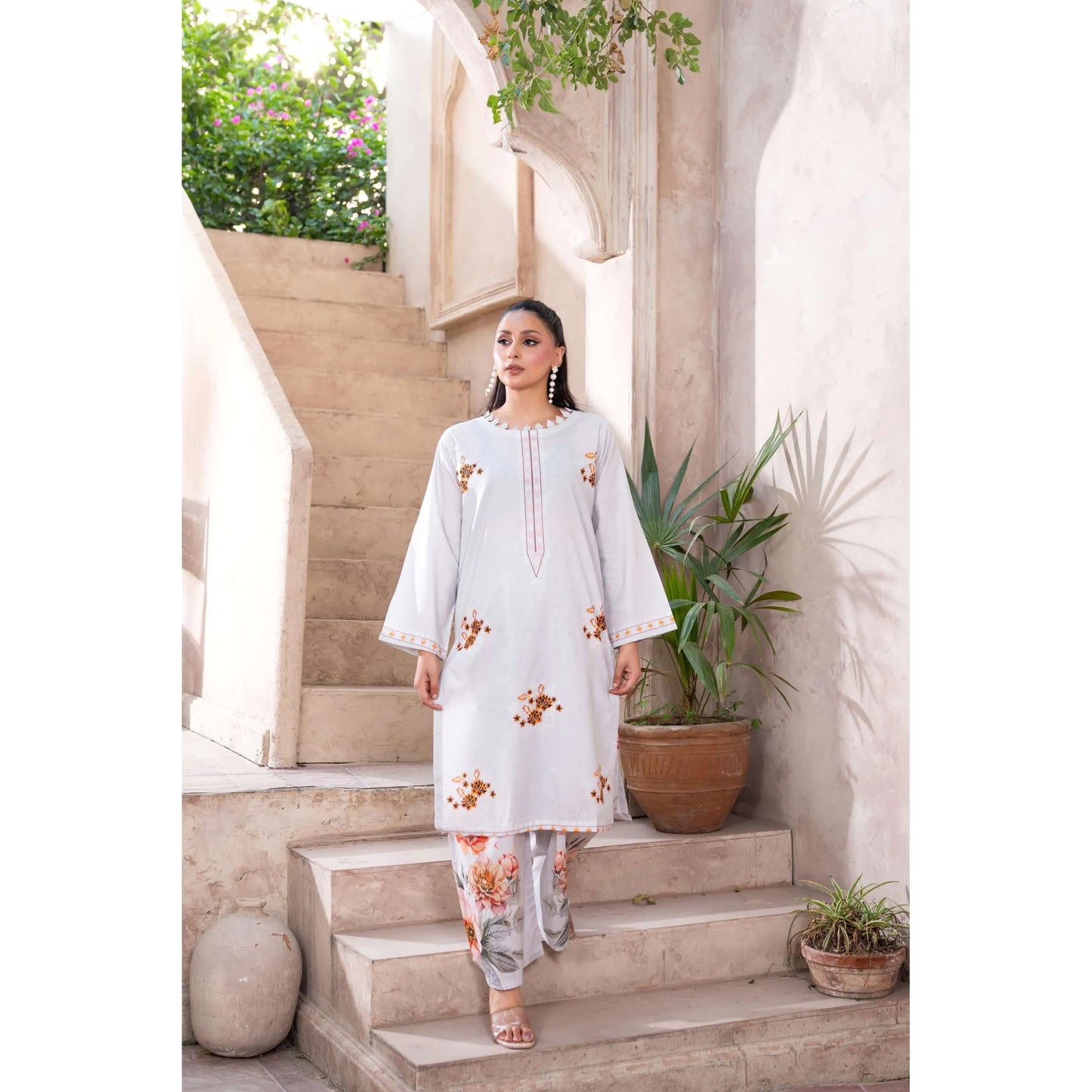 UMRZ-64 "Reat" by Rangz Embroidered Lawn Co Ord set collection| Ready to Wear Pakistani Asian clothes